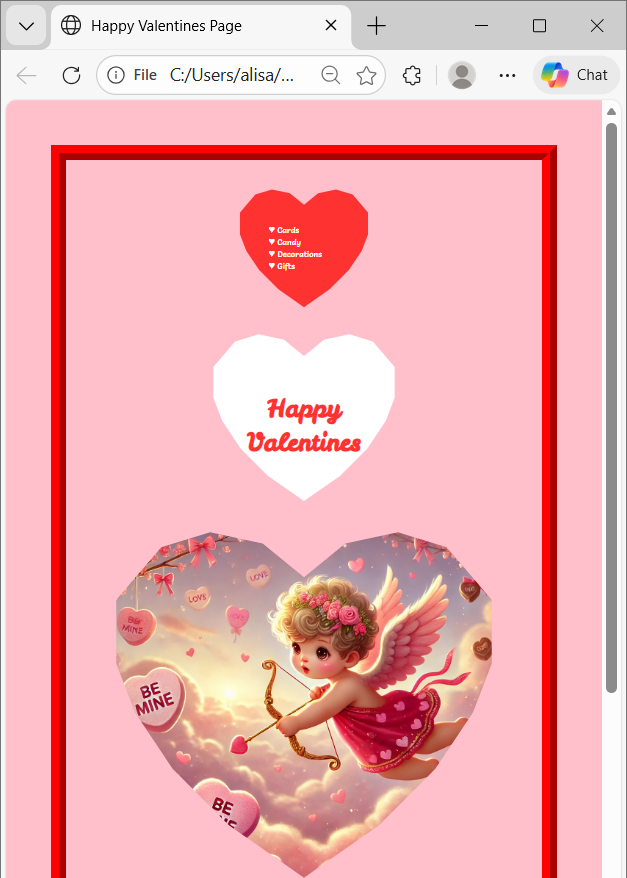 valentine webpage
